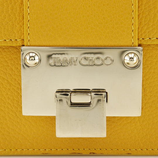 JIMMY CHOO Handbag Calfskin yellow 2WAY Mini Shoulder Women Used Authentic