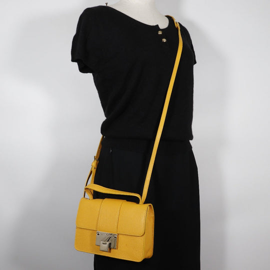 JIMMY CHOO Handbag Calfskin yellow 2WAY Mini Shoulder Women Used Authentic