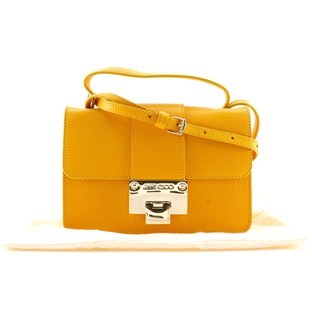 JIMMY CHOO Handbag Calfskin yellow 2WAY Mini Shoulder Women Used Authentic