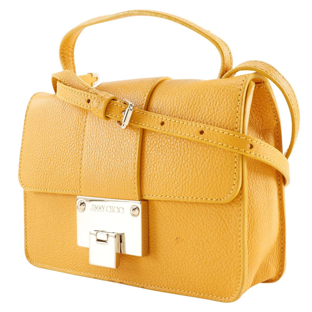 JIMMY CHOO Handbag Calfskin yellow 2WAY Mini Shoulder Women Used Authentic