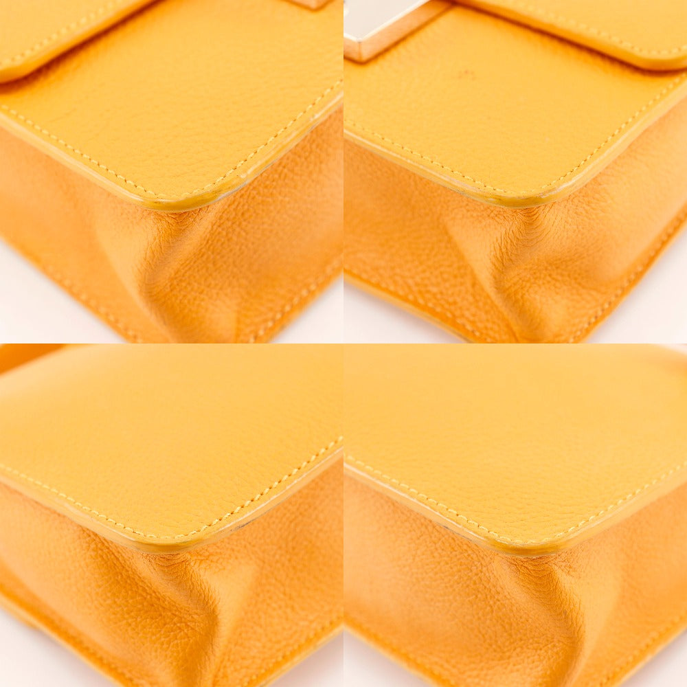 JIMMY CHOO Handbag Calfskin yellow 2WAY Mini Shoulder Women Used Authentic