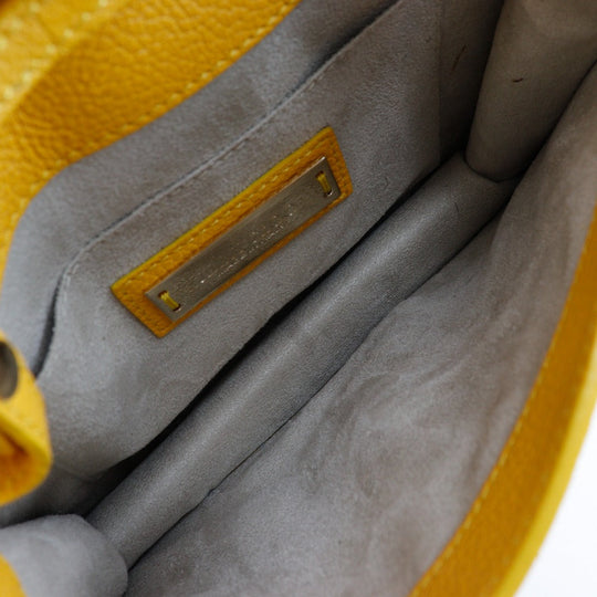 JIMMY CHOO Handbag Calfskin yellow 2WAY Mini Shoulder Women Used Authentic