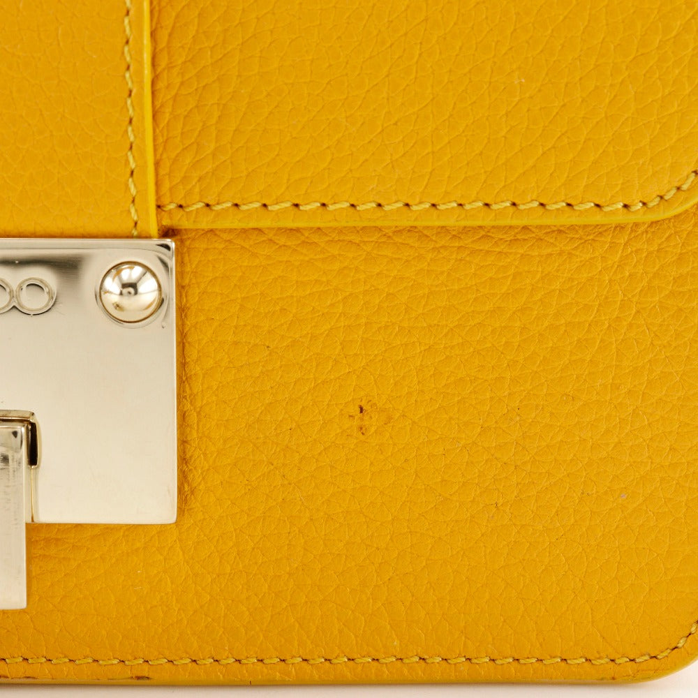 JIMMY CHOO Handbag Calfskin yellow 2WAY Mini Shoulder Women Used Authentic