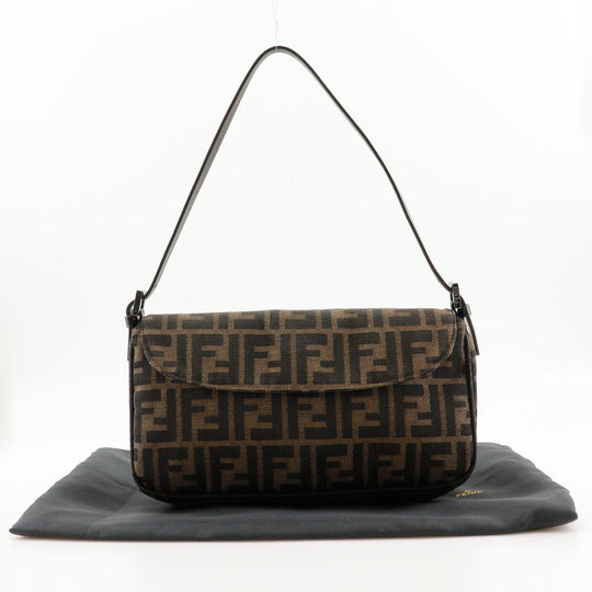FENDI Shoulder Bag Nylon canvas Brown Zucca
