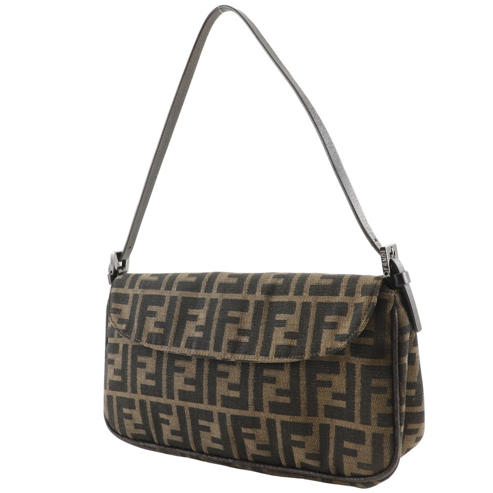 FENDI Shoulder Bag Nylon canvas Brown Zucca