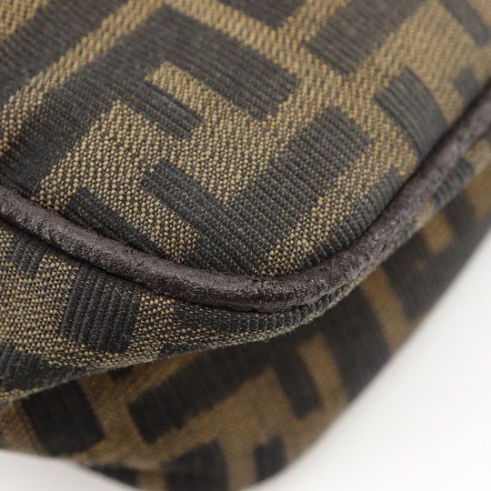 FENDI Shoulder Bag Nylon canvas Brown Zucca