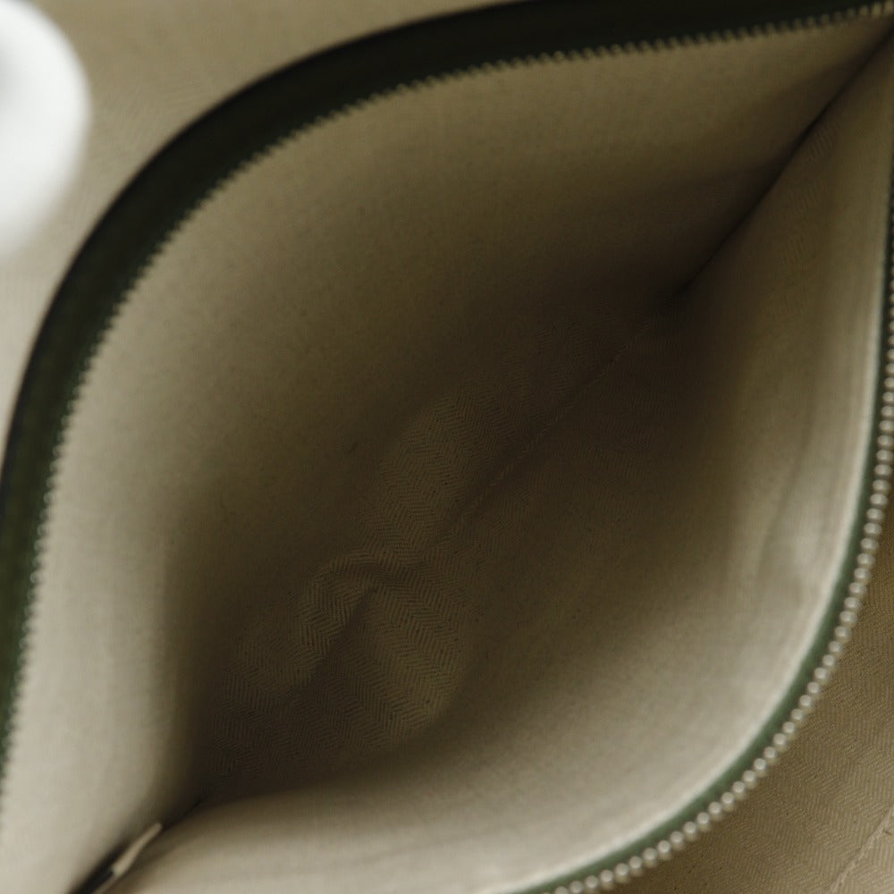 LOEWE Business bag Calfskin Green Briefcase Repeat anagram mens Used Authentic