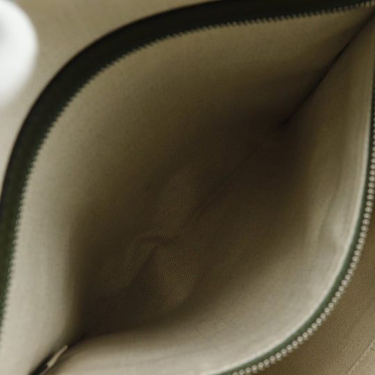 LOEWE Business bag Calfskin Green Briefcase Repeat anagram mens Used Authentic