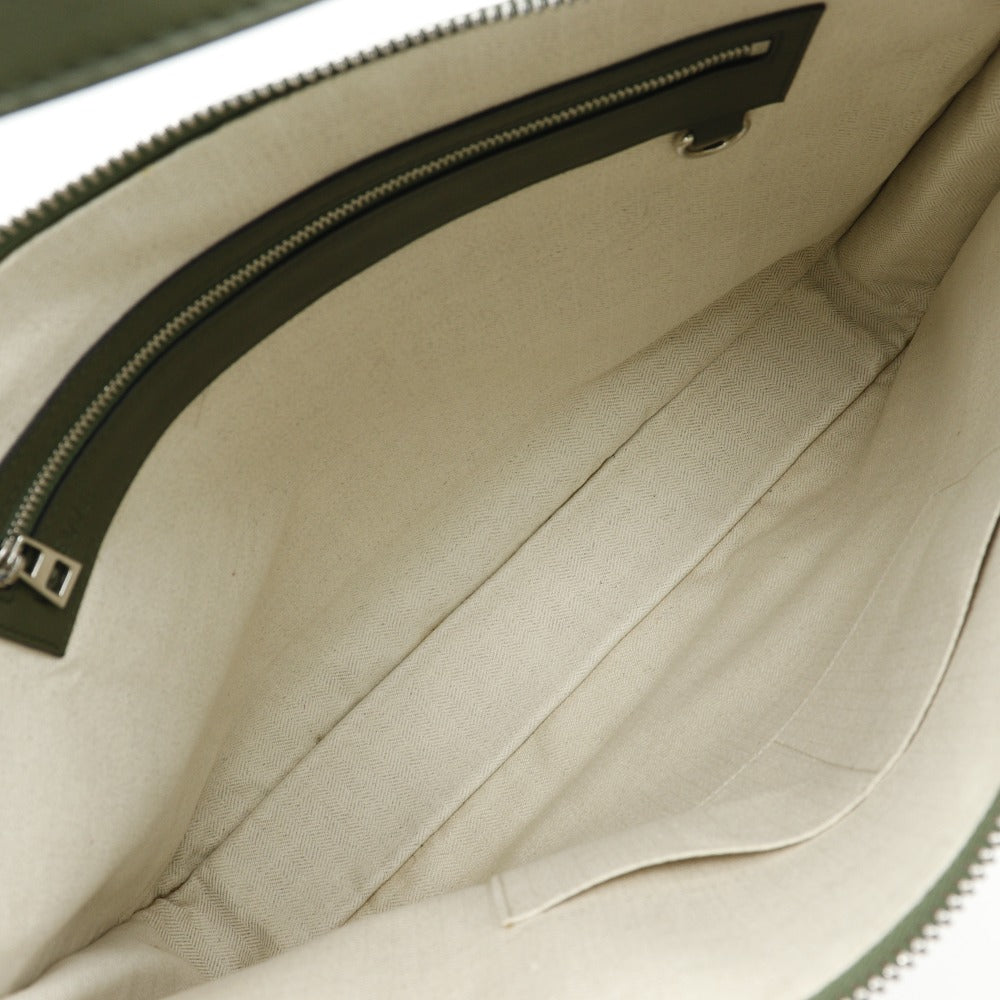 LOEWE Business bag Calfskin Green Briefcase Repeat anagram mens Used Authentic