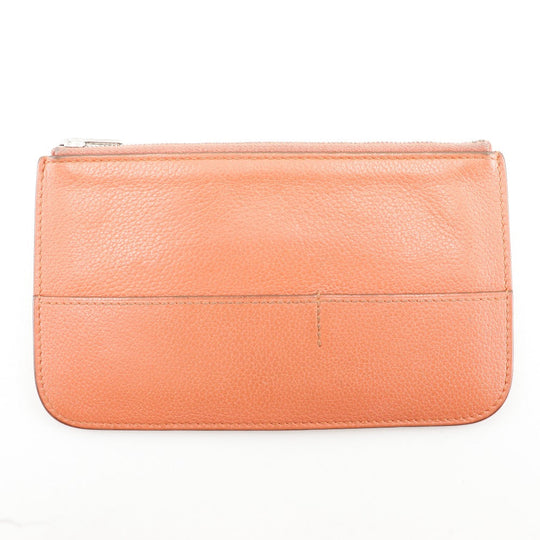 HERMES Long Wallet Purse Shave pink Dogon GM Women Used Authentic