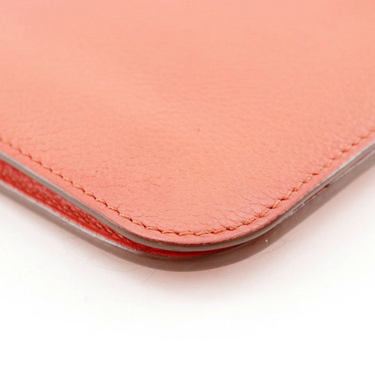 HERMES Long Wallet Purse Shave pink Dogon GM Women Used Authentic