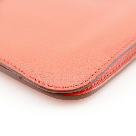 HERMES Long Wallet Purse Shave pink Dogon GM Women Used Authentic