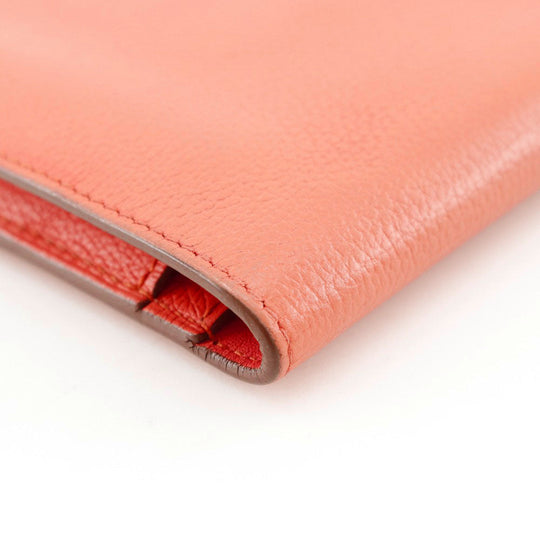 HERMES Long Wallet Purse Shave pink Dogon GM Women Used Authentic