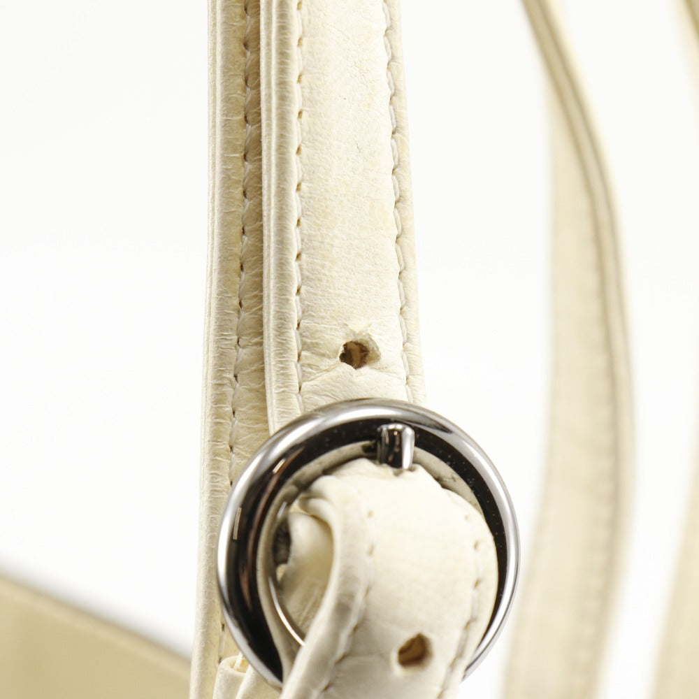 CHANEL Tote Bag Calfskin Ivory Coco Charm Matrasse Women Used Authentic