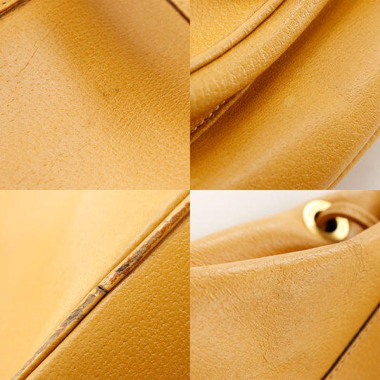 GUCCI Backpack 003.2058.0016 Calfskin yellow Bamboo Backpack Women Used Authentic