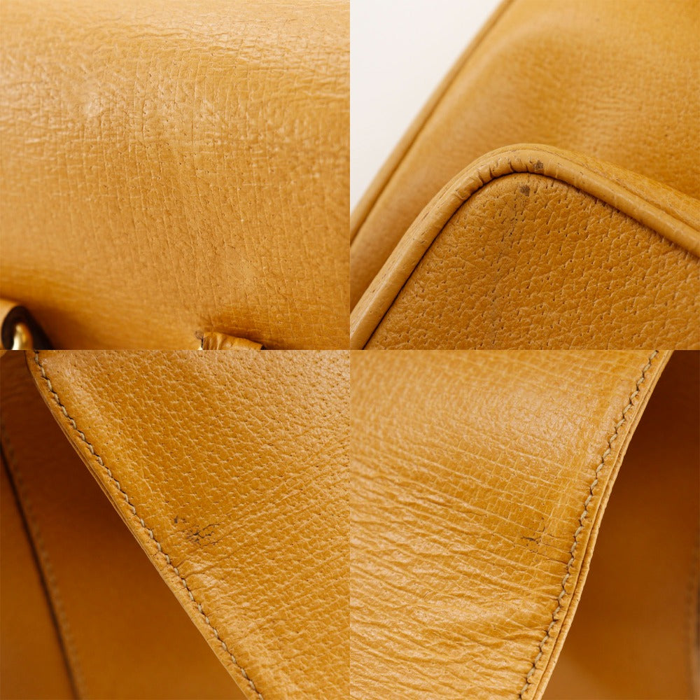 GUCCI Backpack 003.2058.0016 Calfskin yellow Bamboo Backpack Women Used Authentic