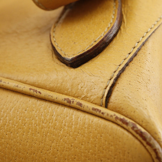 GUCCI Backpack 003.2058.0016 Calfskin yellow Bamboo Backpack Women Used Authentic