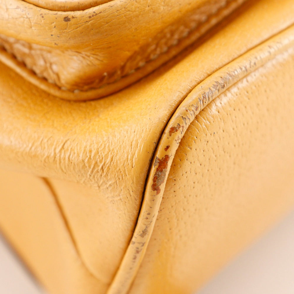 GUCCI Backpack 003.2058.0016 Calfskin yellow Bamboo Backpack Women Used Authentic