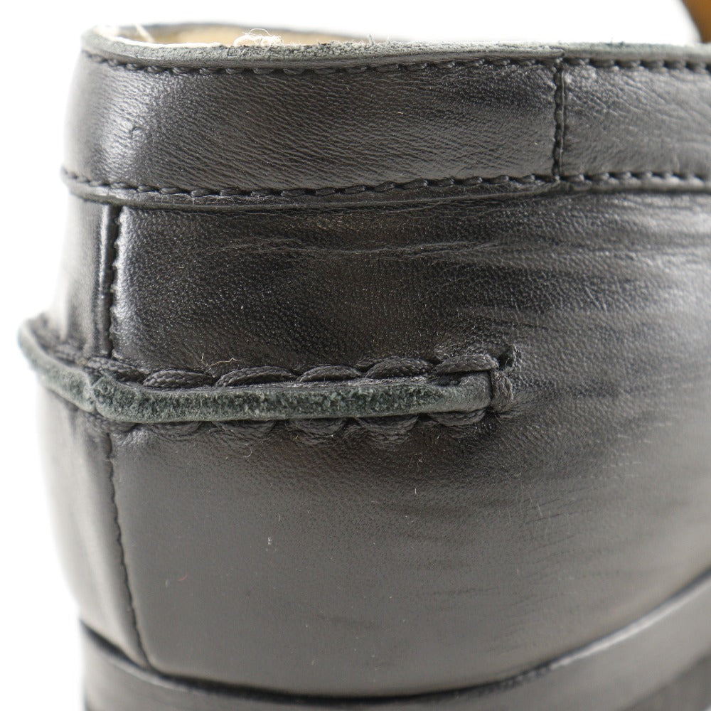 HERMES loafers Calfskin black 37 1/2 Hstitch Women 37 1/2 Used Authentic