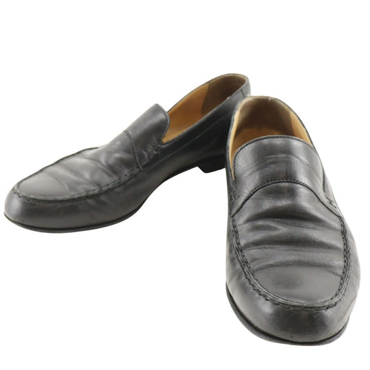 HERMES loafers Calfskin black 37 1/2 Hstitch Women 37 1/2 Used Authentic