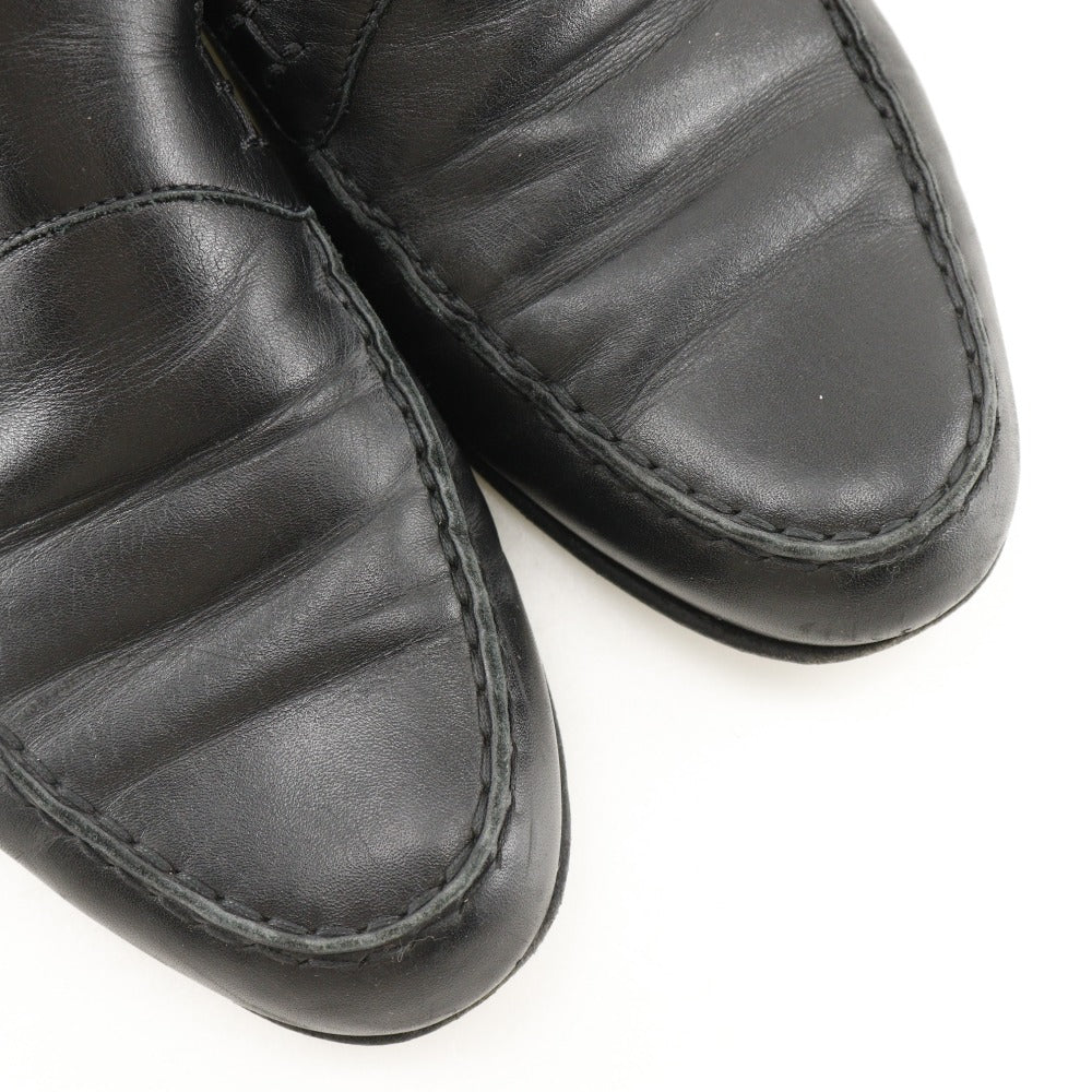 HERMES loafers Calfskin black 37 1/2 Hstitch Women 37 1/2 Used Authentic