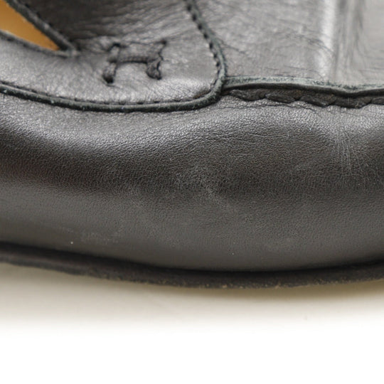 HERMES loafers Calfskin black 37 1/2 Hstitch Women 37 1/2 Used Authentic