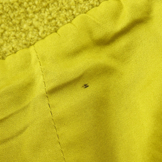 CHANEL suit wool Yellowish green COCO Mark button Jacket and flared skirt Women 36 Used Authentic