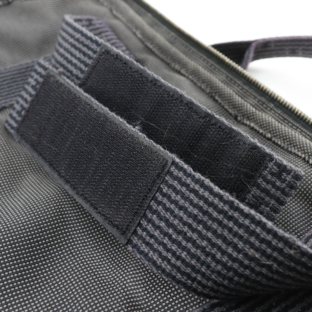 HERMES Business bag Nylon canvas gray Document bag Her Line unisex(Unisex) Used Authentic