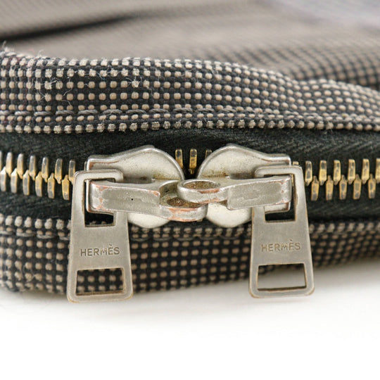 HERMES Business bag Nylon canvas gray Document bag Her Line unisex(Unisex) Used Authentic
