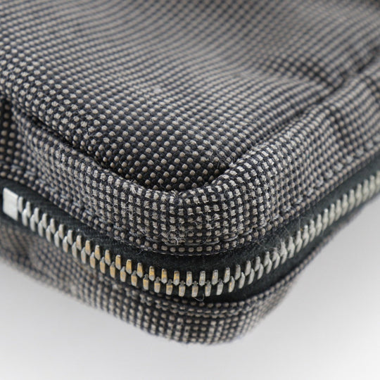 HERMES Business bag Nylon canvas gray Document bag Her Line unisex(Unisex) Used Authentic