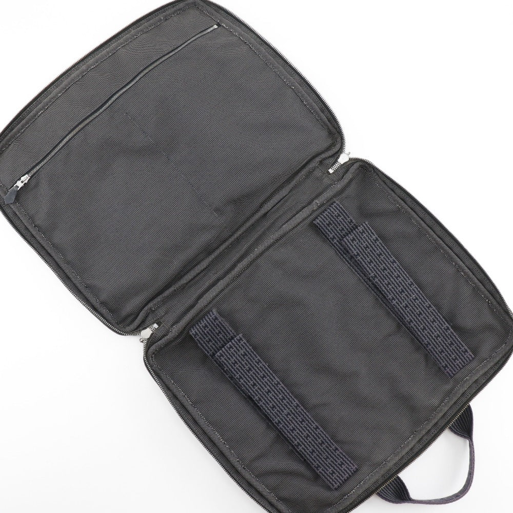 HERMES Business bag Nylon canvas gray Document bag Her Line unisex(Unisex) Used Authentic