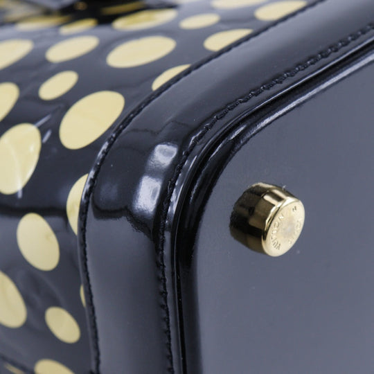 LOUIS VUITTON Handbag M91399 Vernis black Yayoi Kusama Vernis Dot Infinity LockitMM Women Used Authentic