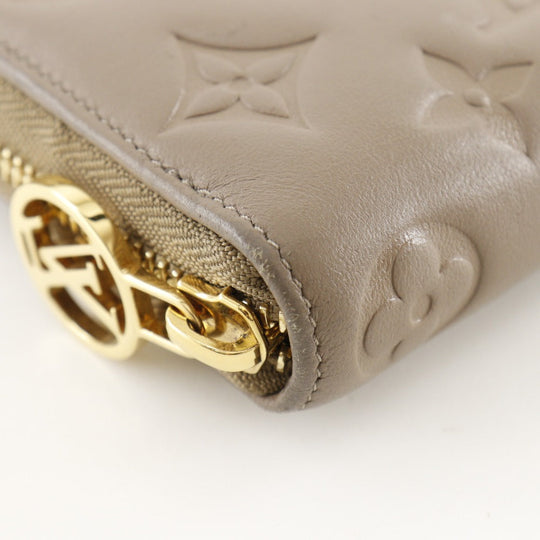 LOUIS VUITTON Long Wallet Purse M81511 lambskin Gurege Monogram Coussin Zippy wallet Women Used Authentic
