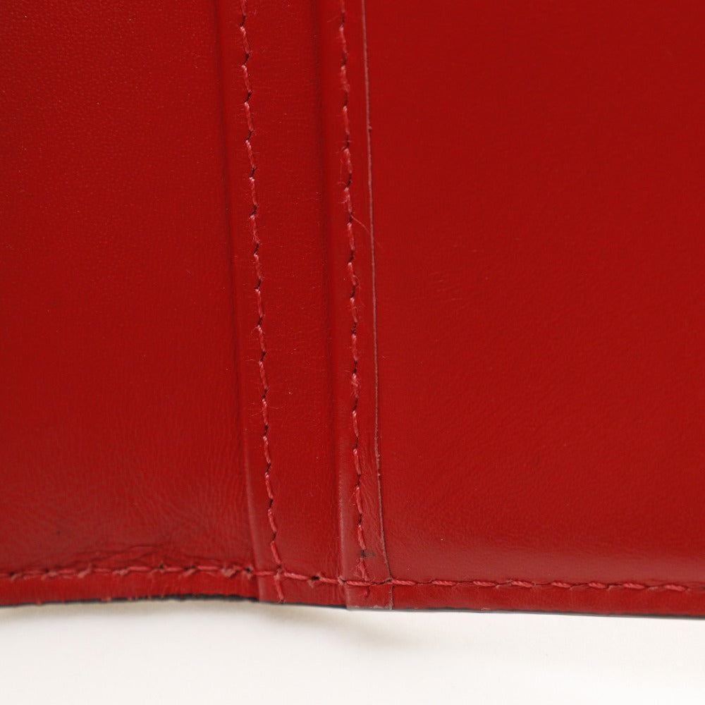Christian Louboutin Tri-fold wallet enamel Red Enamel Red logo Women Used Authentic