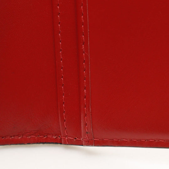 Christian Louboutin Tri-fold wallet enamel Red Enamel Red logo Women Used Authentic