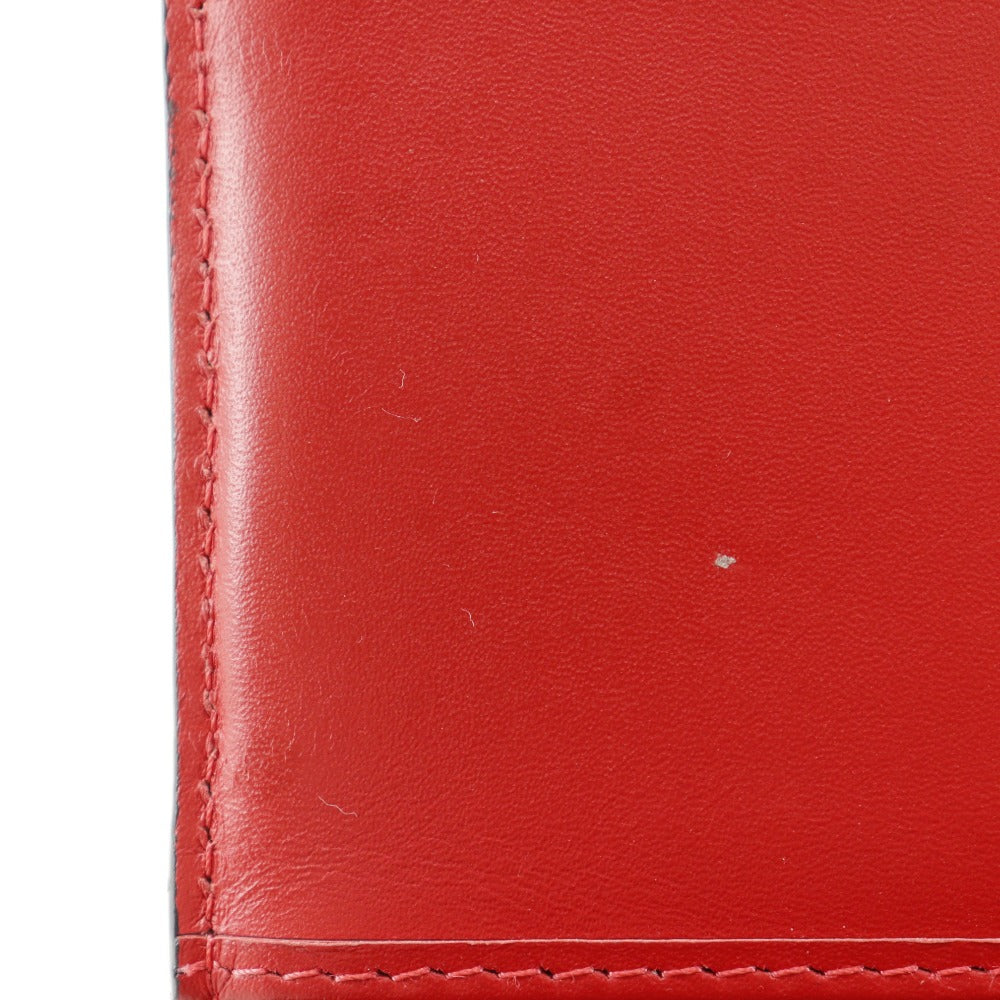 Christian Louboutin Tri-fold wallet enamel Red Enamel Red logo Women Used Authentic