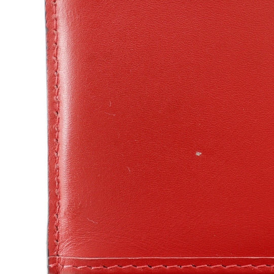 Christian Louboutin Tri-fold wallet enamel Red Enamel Red logo Women Used Authentic