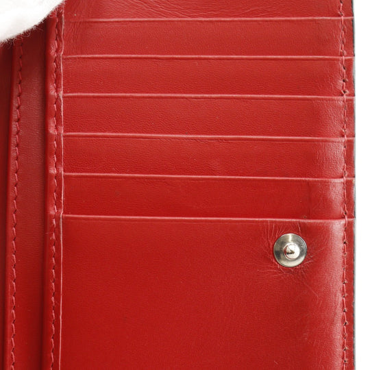 Christian Louboutin Tri-fold wallet enamel Red Enamel Red logo Women Used Authentic