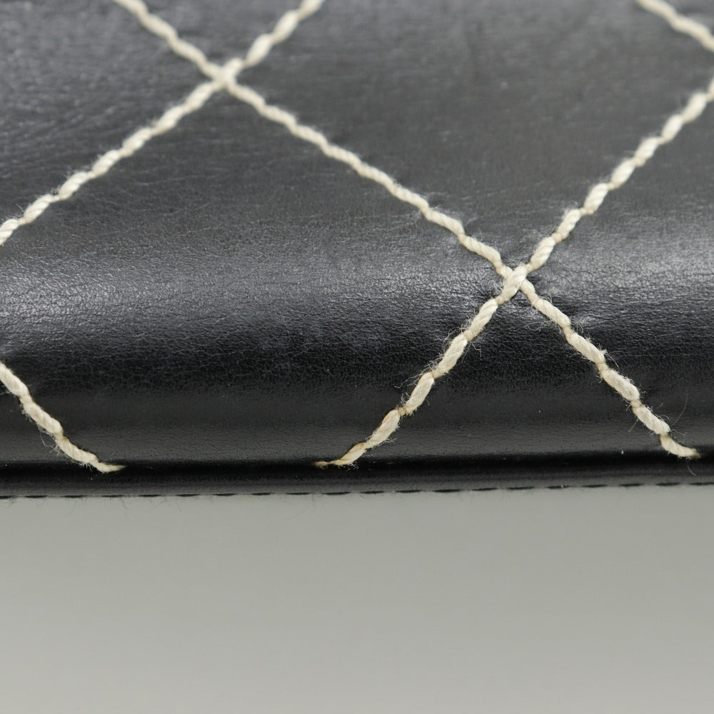 CHANEL Handbag A18126 Calfskin black Wild Stitch Tote Women Used Authentic