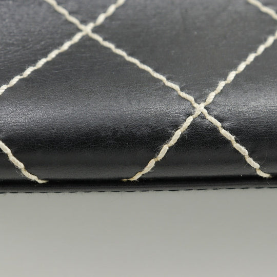 CHANEL Handbag A18126 Calfskin black Wild Stitch Tote Women Used Authentic
