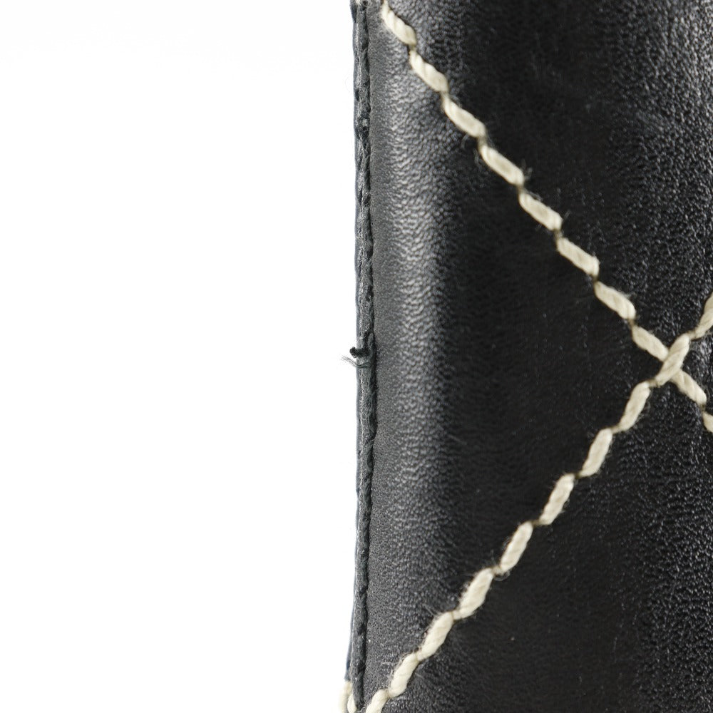CHANEL Handbag A18126 Calfskin black Wild Stitch Tote Women Used Authentic