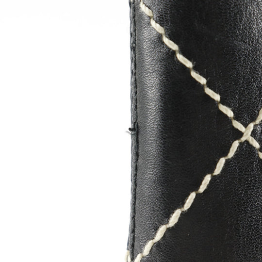 CHANEL Handbag A18126 Calfskin black Wild Stitch Tote Women Used Authentic