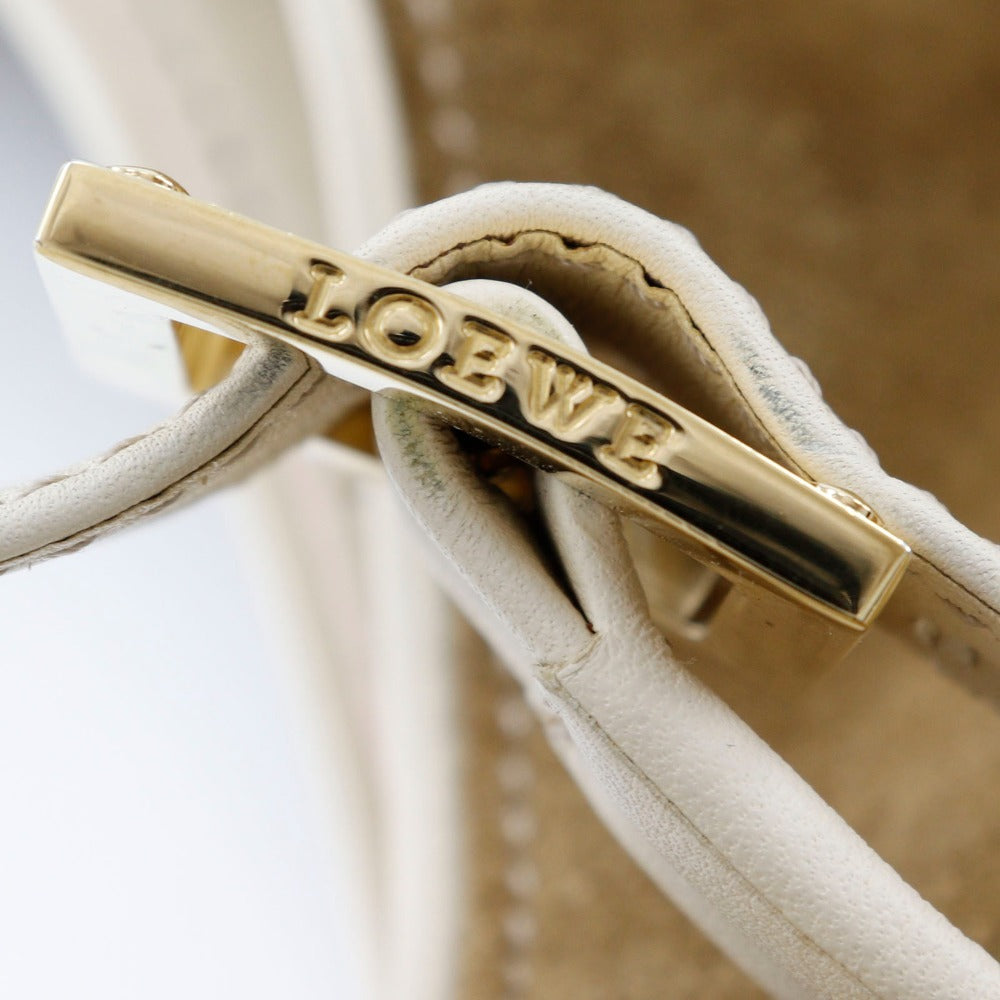LOEWE Shoulder Bag Suede Brown anagram Women Used Authentic