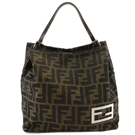 FENDI Shoulder Bag Nylon canvas Brown one belt Zucca