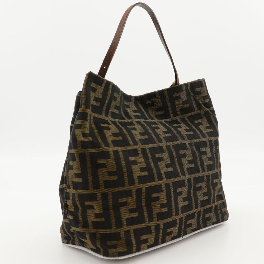 FENDI Shoulder Bag Nylon canvas Brown one belt Zucca