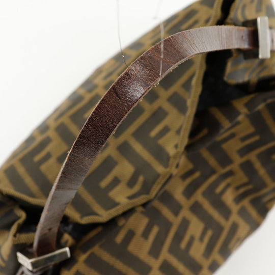 FENDI Shoulder Bag Nylon canvas Brown one belt Zucca