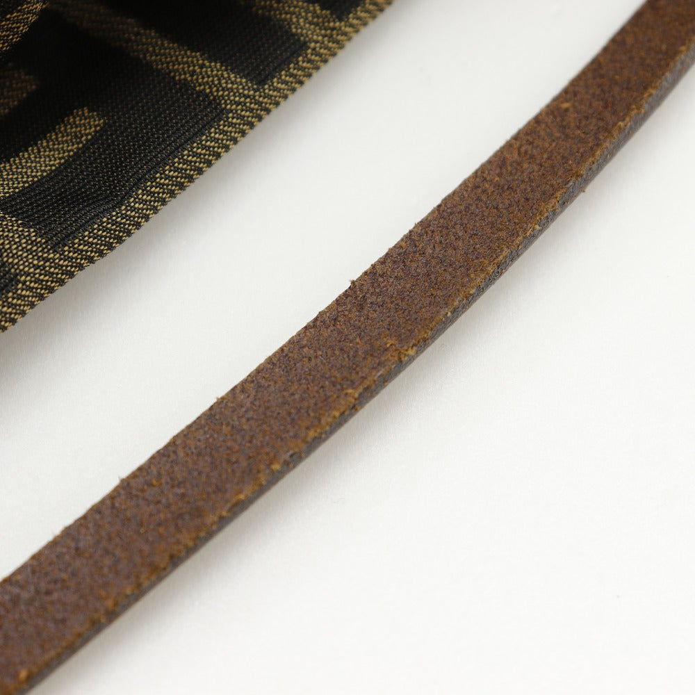 FENDI Shoulder Bag Nylon canvas Brown one belt Zucca