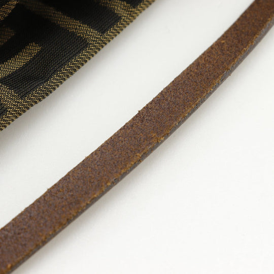 FENDI Shoulder Bag Nylon canvas Brown one belt Zucca