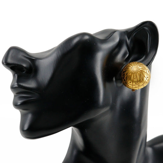HERMES Earring Plated Gold gold BIJOUTERIE FANTAISIE globe Zodiac Women Used Authentic