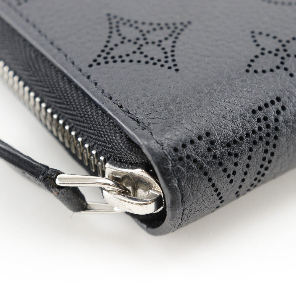 LOUIS VUITTON Long Wallet Purse M61867 Monogram Mahina black Zippy wallet Women Used Authentic